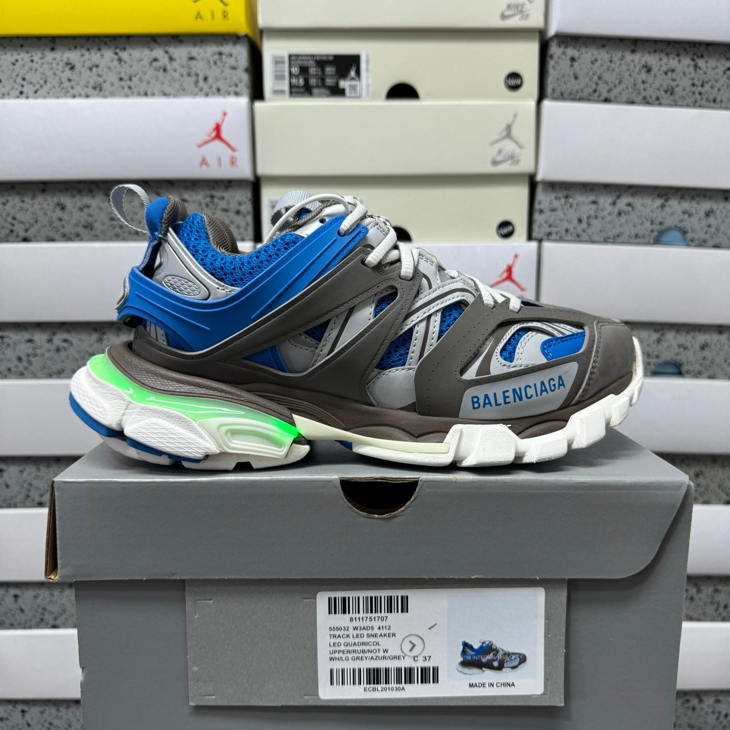 Balenciaga Track Led white blue